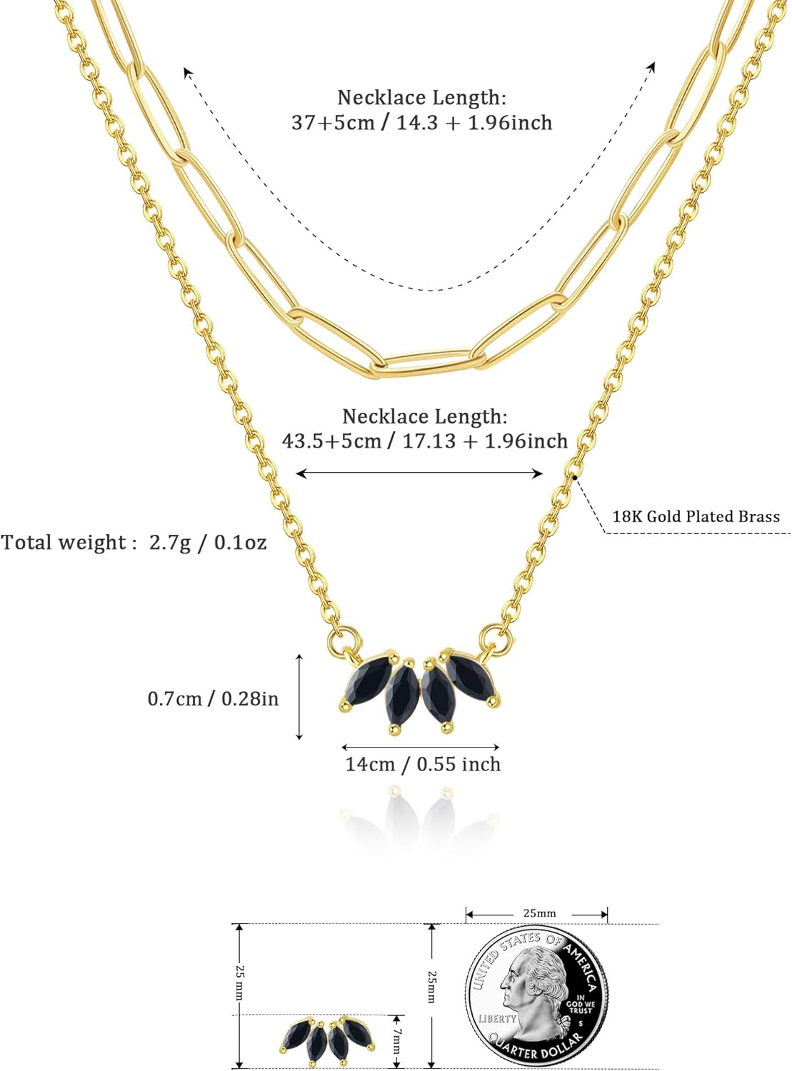 Dainty Gold Plated Necklace for Women, Simple Cute 18K Gold plated Leaf Flower Cubic Zirconia Necklaces for Women Trendy Jewelry Gifts - Image 3