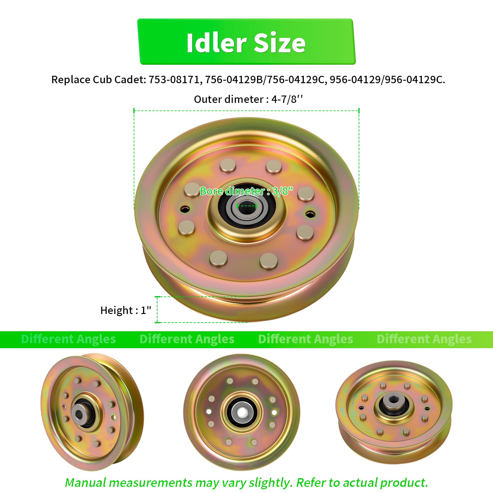Kit de reconstrucción de cubierta de 42 pulgadas para MTD Cub Cad et TRO y-Bi lt, (2) husillo 618-04822 (2) cuchilla de cortacésped 742-04308 (2) 956-04129 polea tensora (1) correa 754-04060