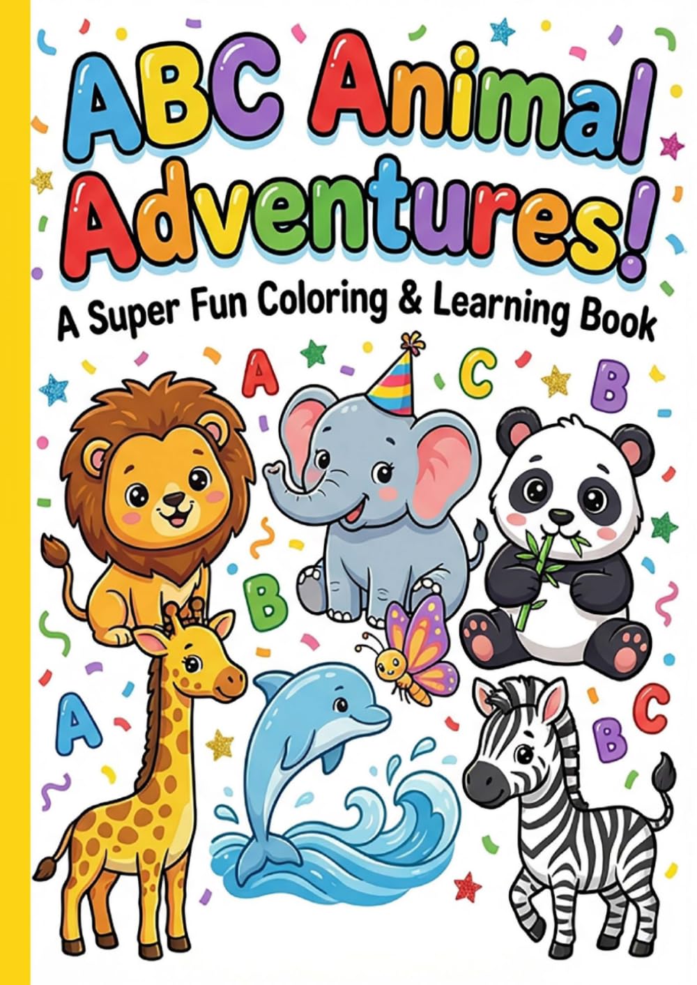ABC Animal Adventures Coloring Book for Kids Ages 4-8: | 52 Animals A-Z | Large Pages, Bold Outlines | Learn Letters & Fun Facts | Toddler Preschool Kindergarten Gift