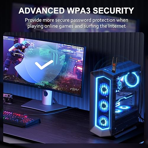 Miniatura 4 de Panda Wireless PAU0F AXE3000 Tri Band (2.45  6 GHz) WiFi 6E USB 3.0 Adaptador - Windows 1011, Zorin, MX Linux, EndeavourOS, Mint, Ubuntu, Manjaro,