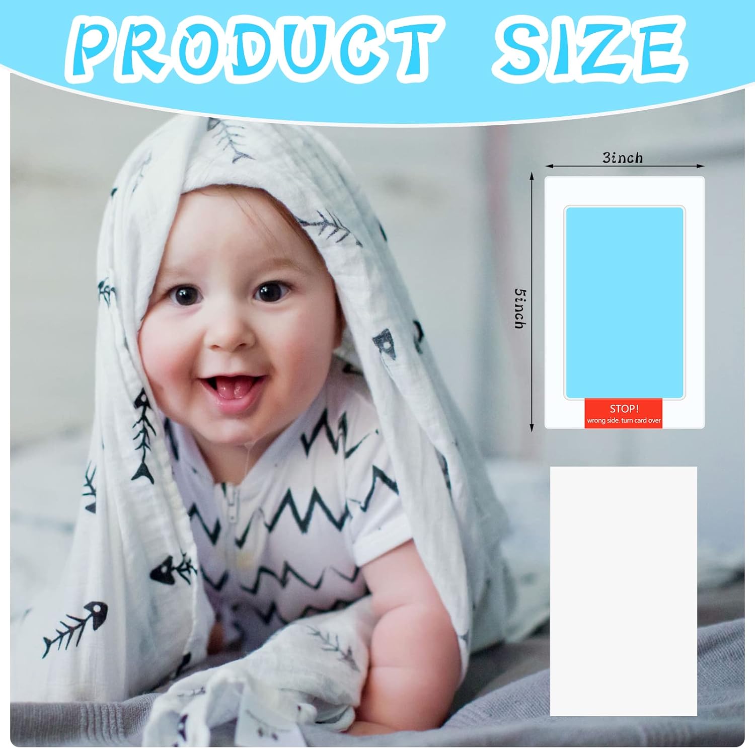 Jexine 30 Pcs Baby Inkless Handprint and Footprint Kit Pet Paw Print Stamp Kit Includes 10 Colors Safe Clean Touch Ink Pad and 20 Card for Newborn Registry Pets Family Printing - Image 2