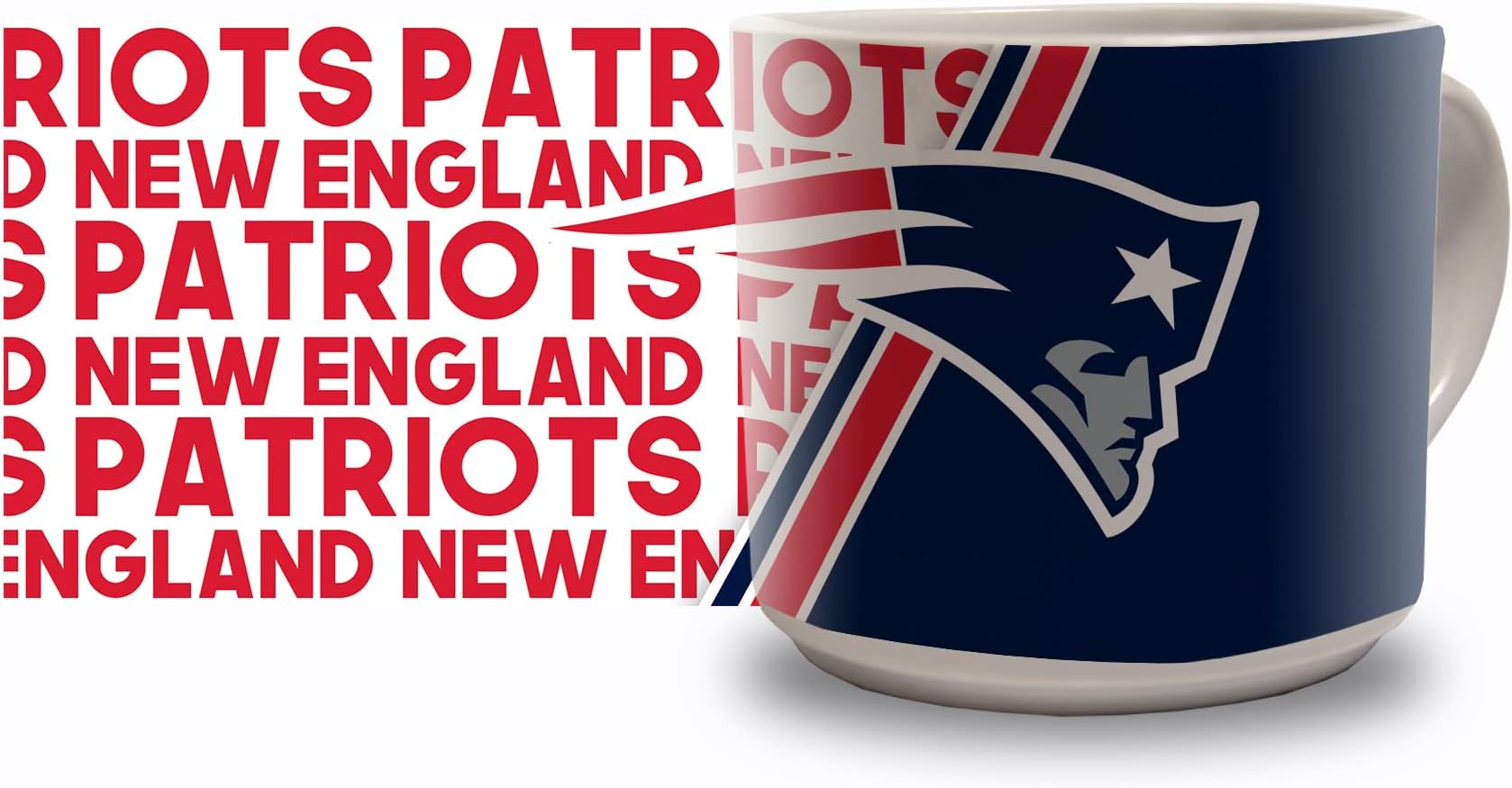 Rico Industries NFL Football New England Patriots 14 oz Metro Ceramic Coffee Mug