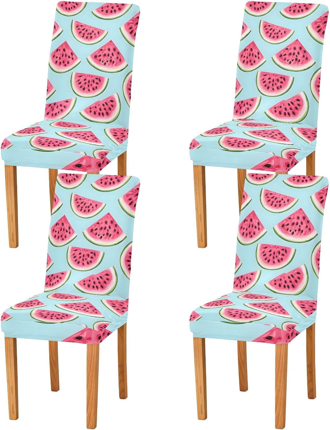 ALAZA Chair Covers for Dining Room, Watermelon Tile Pattern Stretch Chair Cover Sets Chair Protector Removable Washable for Ktichen Restaurant Hotel