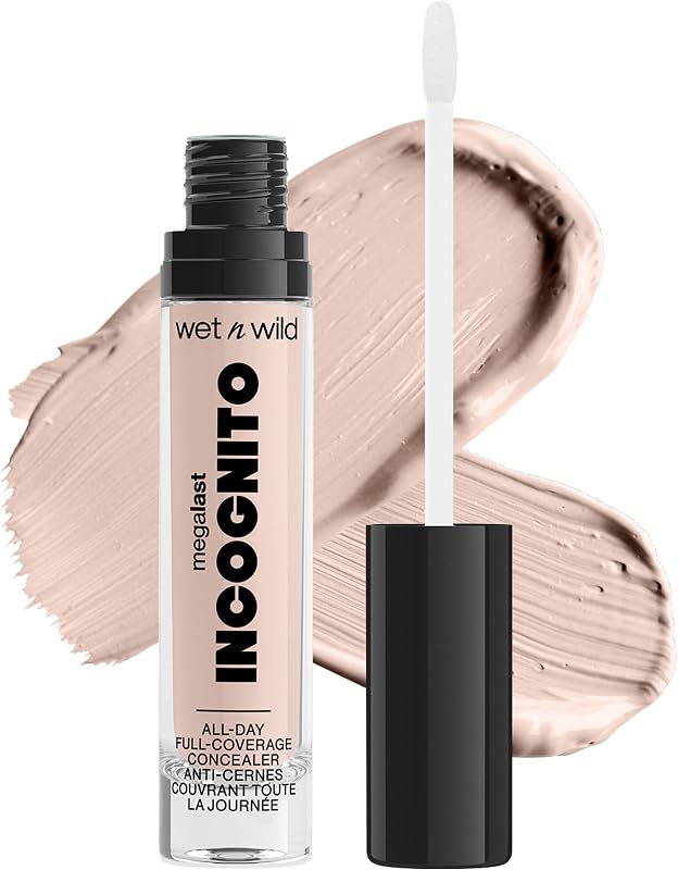 Corrector líquido mate de cobertura completa para todo el día Mega Last Incognito, beige claro, 0.18 onzas