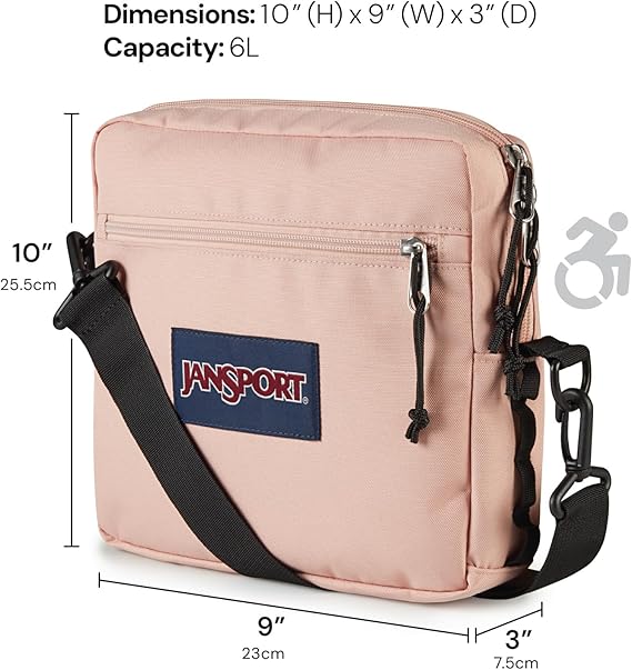 JanSport Central Adaptive Accessory Bag Wheelchair & Walker Compatible, Versatile Carry Options, Tuck-Away Adjustable Loops, SaniStash Pocket for Easy Access, Black