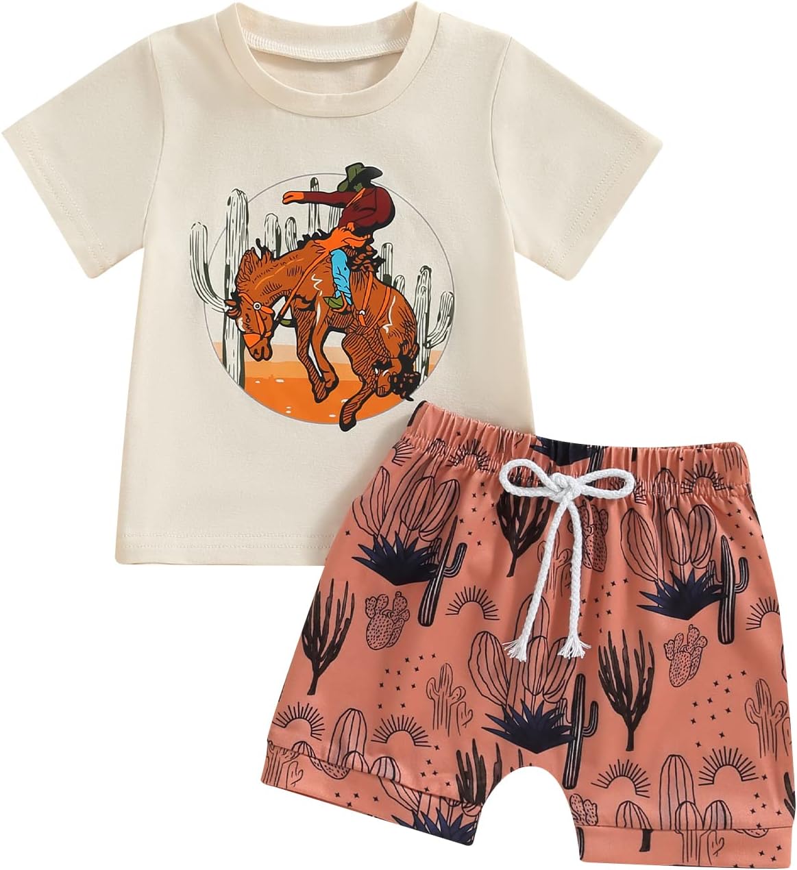 Western Toddler Baby Boy Two Piece Outfits Animal Chicken
