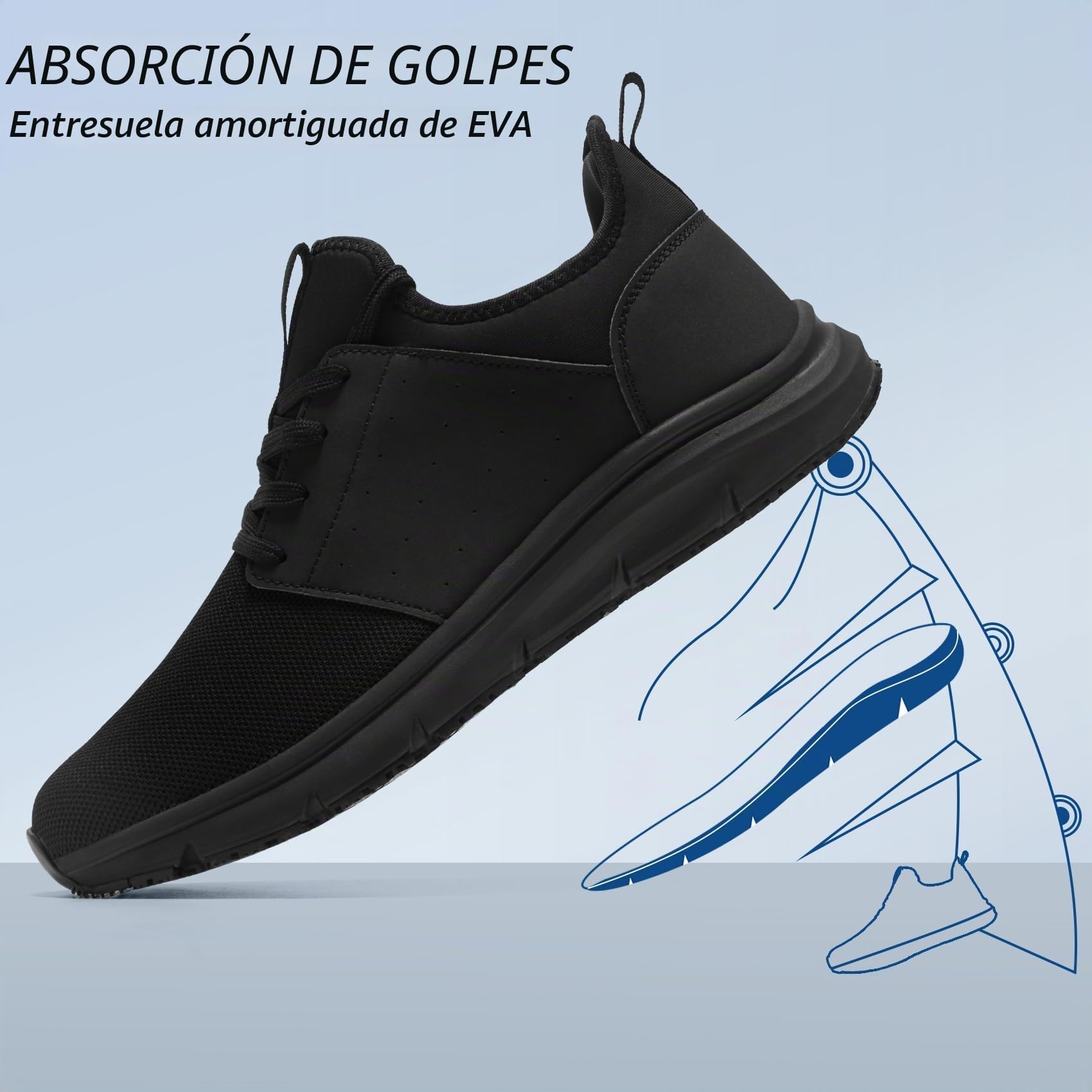 Zapatos Antideslizantes Hombre Impermeable Zapatos de Cocina Slip-On
