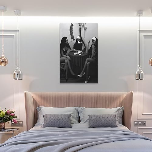 Miniatura 8 de Póster de monja fumadora, póster de arte vintage para mujer, póster de estética de habitación, póster de pintura en lienzo, cuadros e impresiones