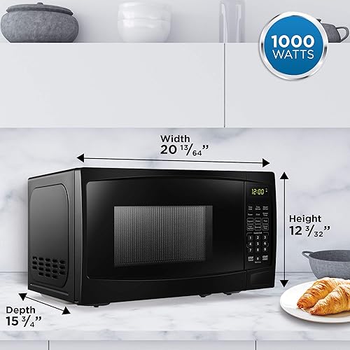 Miniatura 7 de Danby DBMW1120BBB - Microondas para encimera de 1.1 pies cúbicos en negro, 1000 vatios, microondas de tamaño familiar con puerta de botón