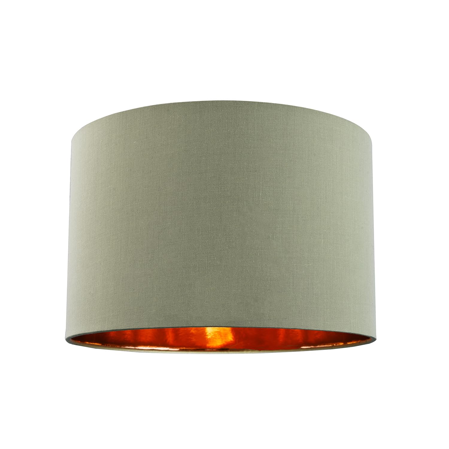 Rackhams Green/Light Contemporary Olive Cotton 10" Table/Pendant Lampshade With Shiny Copper Inner