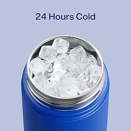 Kids Insualated Water Bottle with Straw - 12oz Stainless Steel Water Bottle with Dual Spouts, Leak-Proof, BPA-Free, Double Wall Vacuum Keeps Cold for 24 Hours for Sports, Travel, School (Royal Blue)