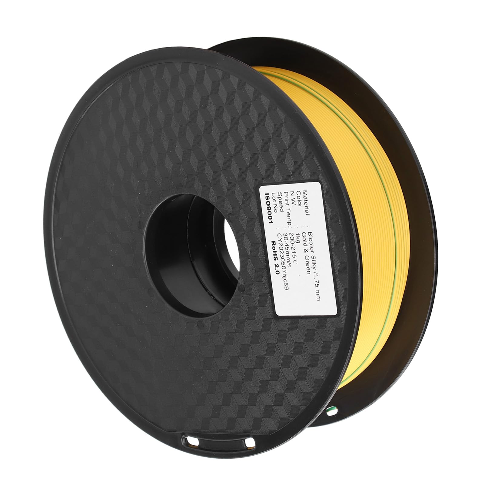 Filamento PLA para impresora 3D, color dual, similar a la seda, 1,75 mm, dicromático, dorado, verde, ecológico
