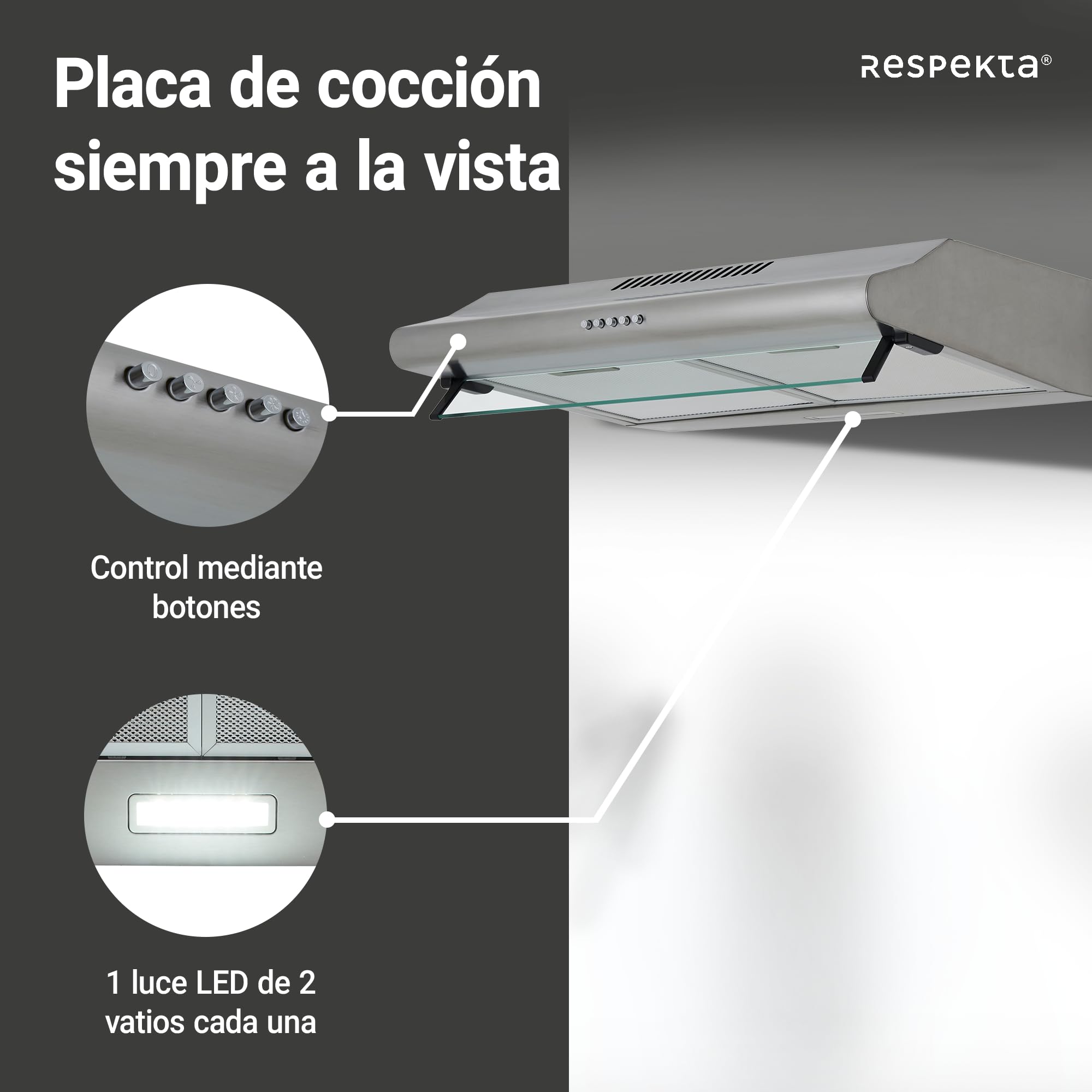respekta Campana de acero inoxidable 60 cm CH1259IXCN