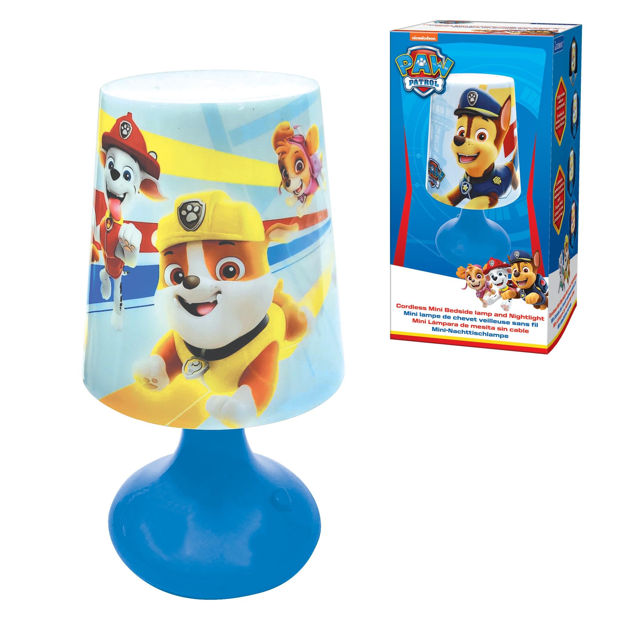 LEXIBOOK - Paw Patrol - Cordless Mini Bedside Lamp and Nightlight Paw Patrol - Blue - MLT10PALXB