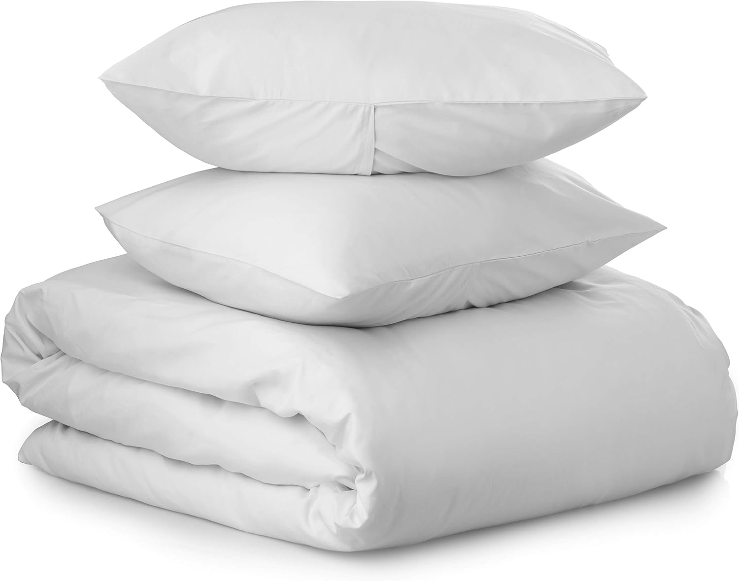 Welhome 300 Thread Count 100% Egyptian Cotton Percale Duvet Cover Set - King/Cal King Size (Storm Cloud)- 108" x 100" - Cool - Deluxe Softness - Breathable - Machine Washable
