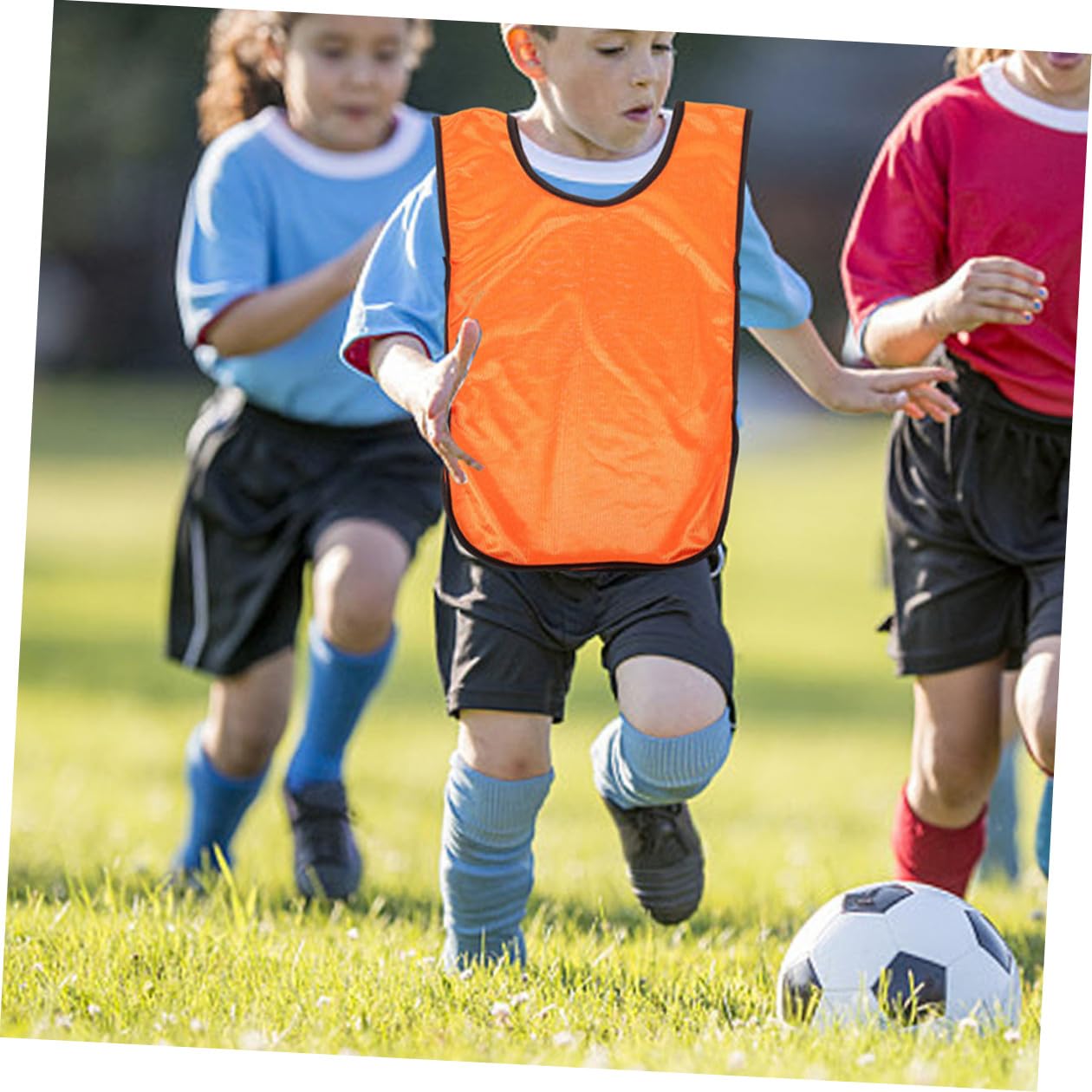 10 Chalecos de Entrenamiento de Fútbol y Traje de Entrenamiento de Baloncesto, Petos Deportivos de Poliéster, Transpirables, Secado Rápido Correas Flexibles para Niños