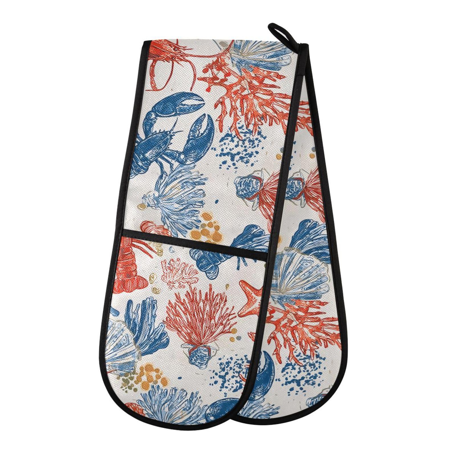 Gant de four double anti-chaleur matelassé pour cuisson et plat lourd