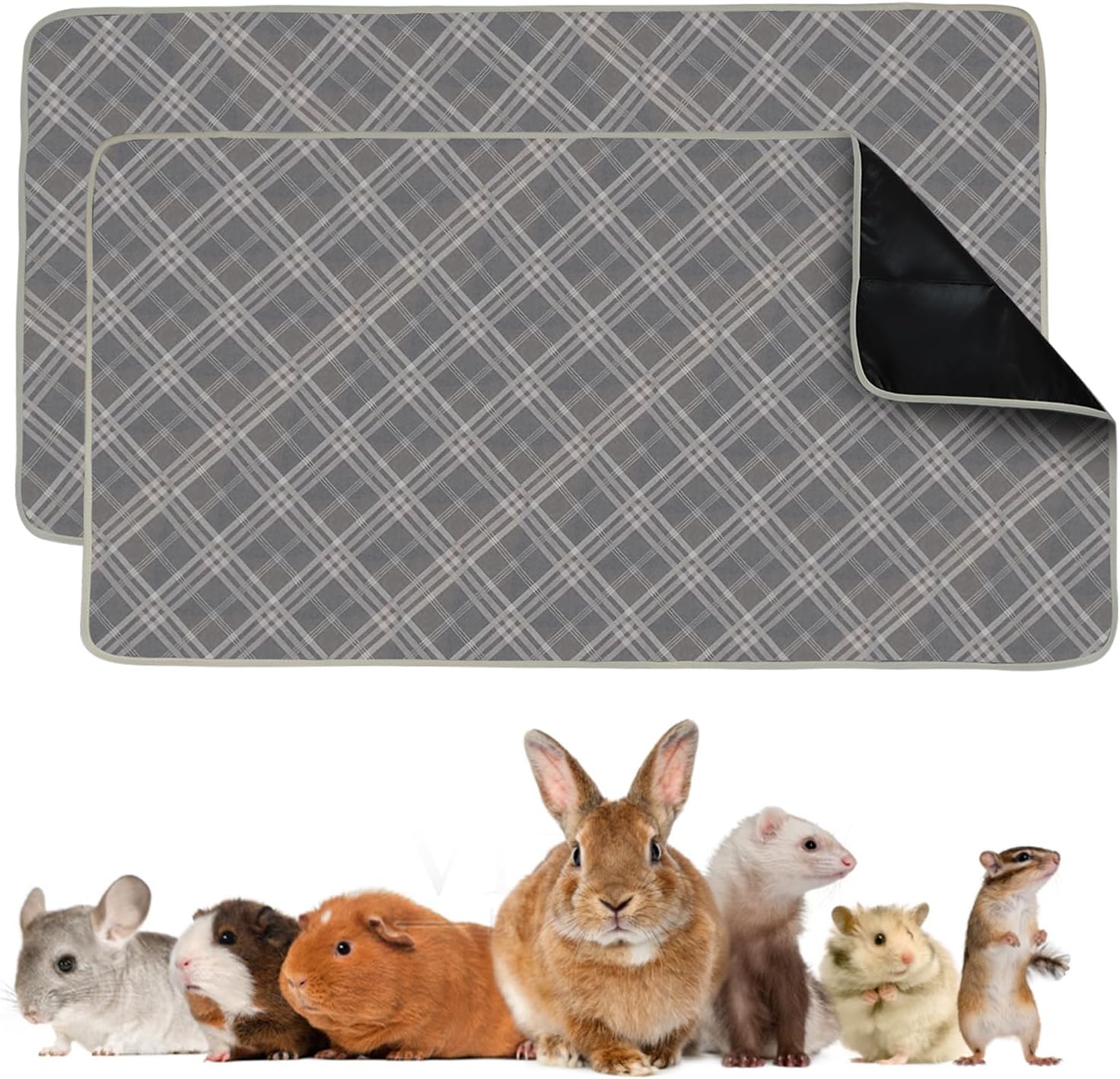 2 Pack Guinea Pig Cage Liners, 47" X 24" Guinea Pig Bedding Reusable