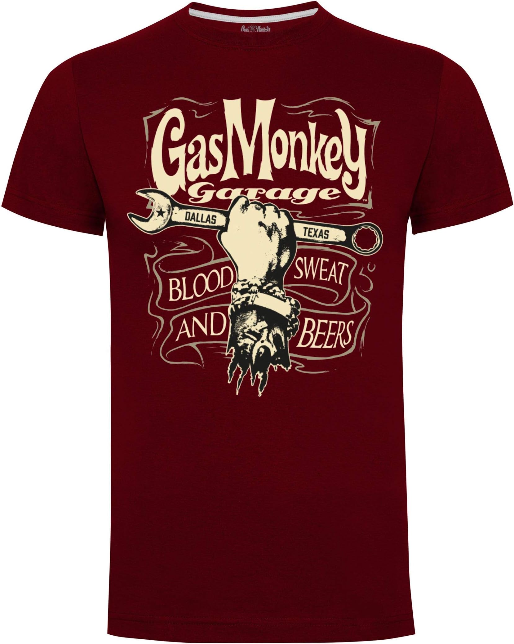 Mechanics Spanner Burgundy Mens Gents T-Shirt (X- Large)