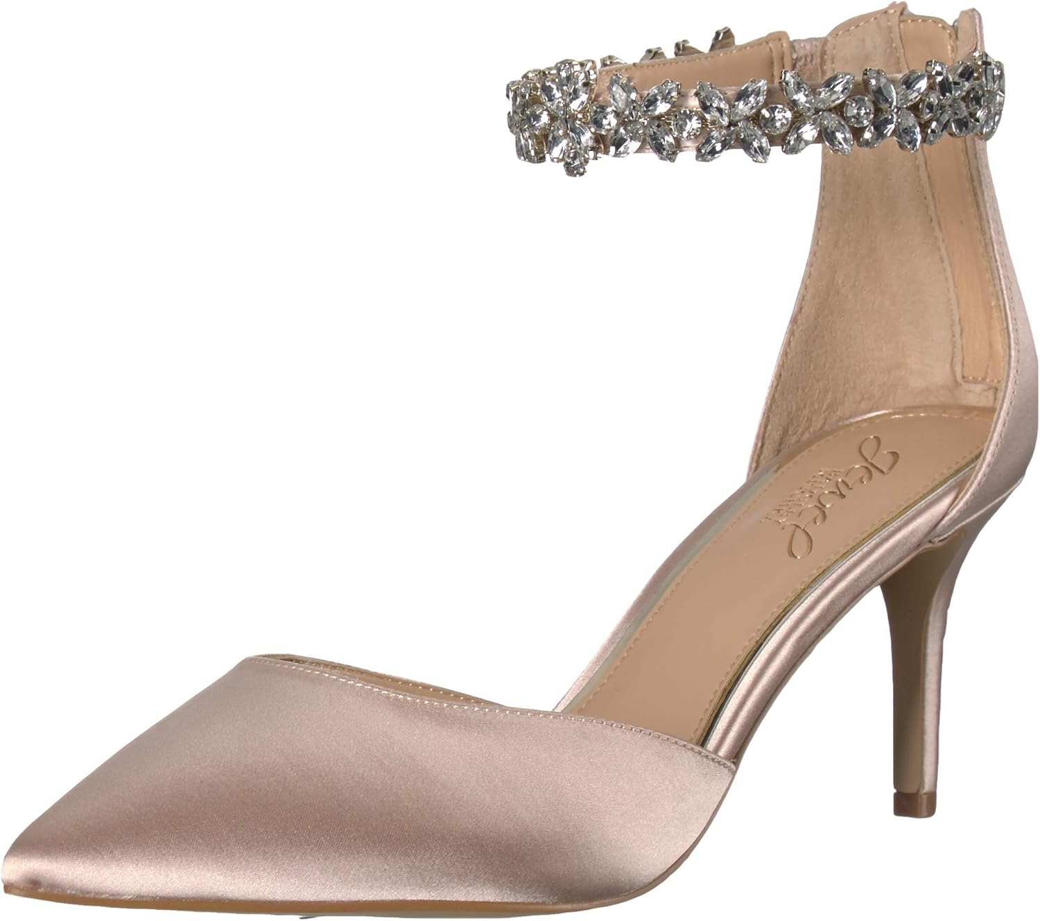 Jewel Badgley Mischka Raleigh Pointed Toe Kitten D'Orsay Champagne