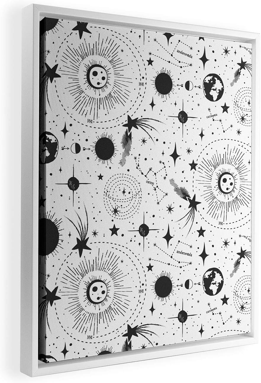 Deny Designs Heather Dutton Solar System White Framed Art Canvas, 16" x 20"