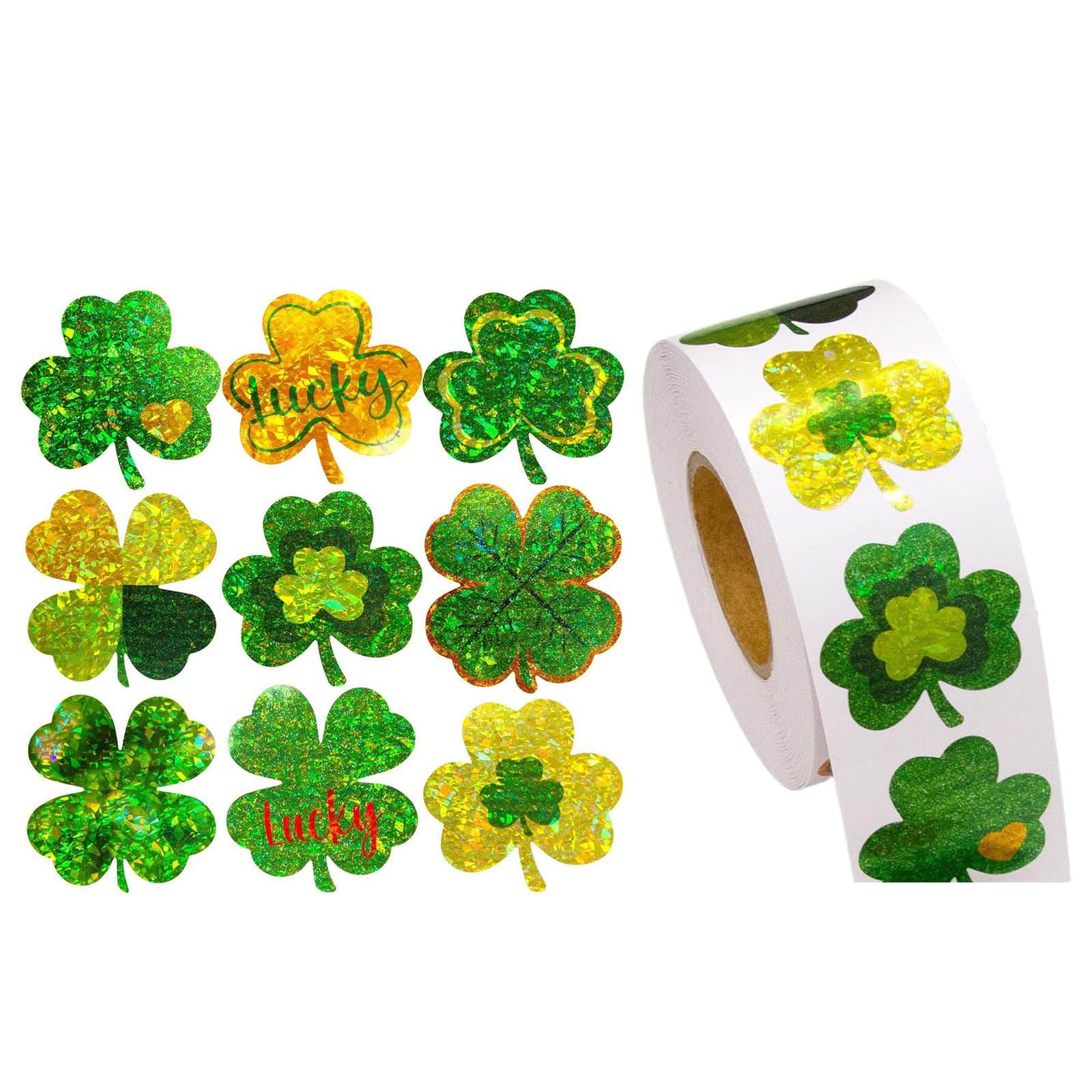 500PCS Patricks Day Glittering Sticker for Scrapbooking Wrapping and Decoration Patricks Sticker