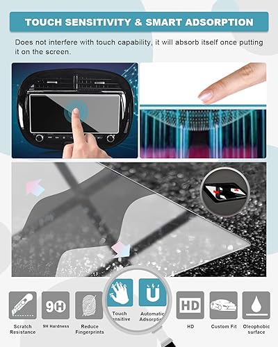 Miniatura 23 de CDEFG Protector de pantalla de vidrio para Telluride: Protector de pantalla táctil para pantalla de automóvil, vidrio templado 9H, antiarañazos