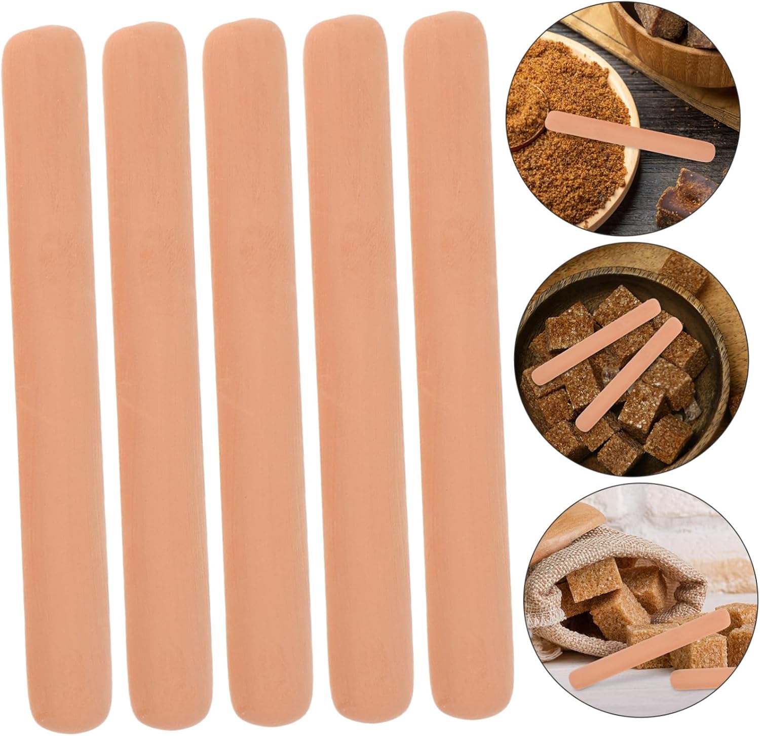 COLLBATH 5pcs Sugar Saver for Container Sugar Saver Rod Terracotta Keeper Softener Long Brown Keeper Terracotta Rod Keeper