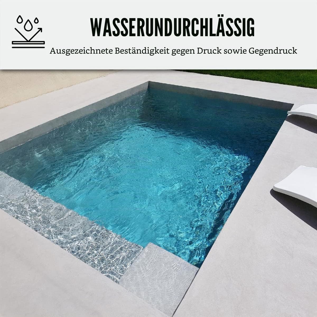 Wasserabweisender Dichtputz für Pools und Becken: ARCACIM POOL Grau - 25 kg