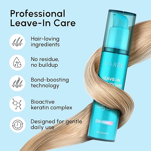 Miniatura 10 de MAREE Acondicionador sin enjuague para cabello seco dañado, acondicionador sin enjuague para cabello rizado, teñido