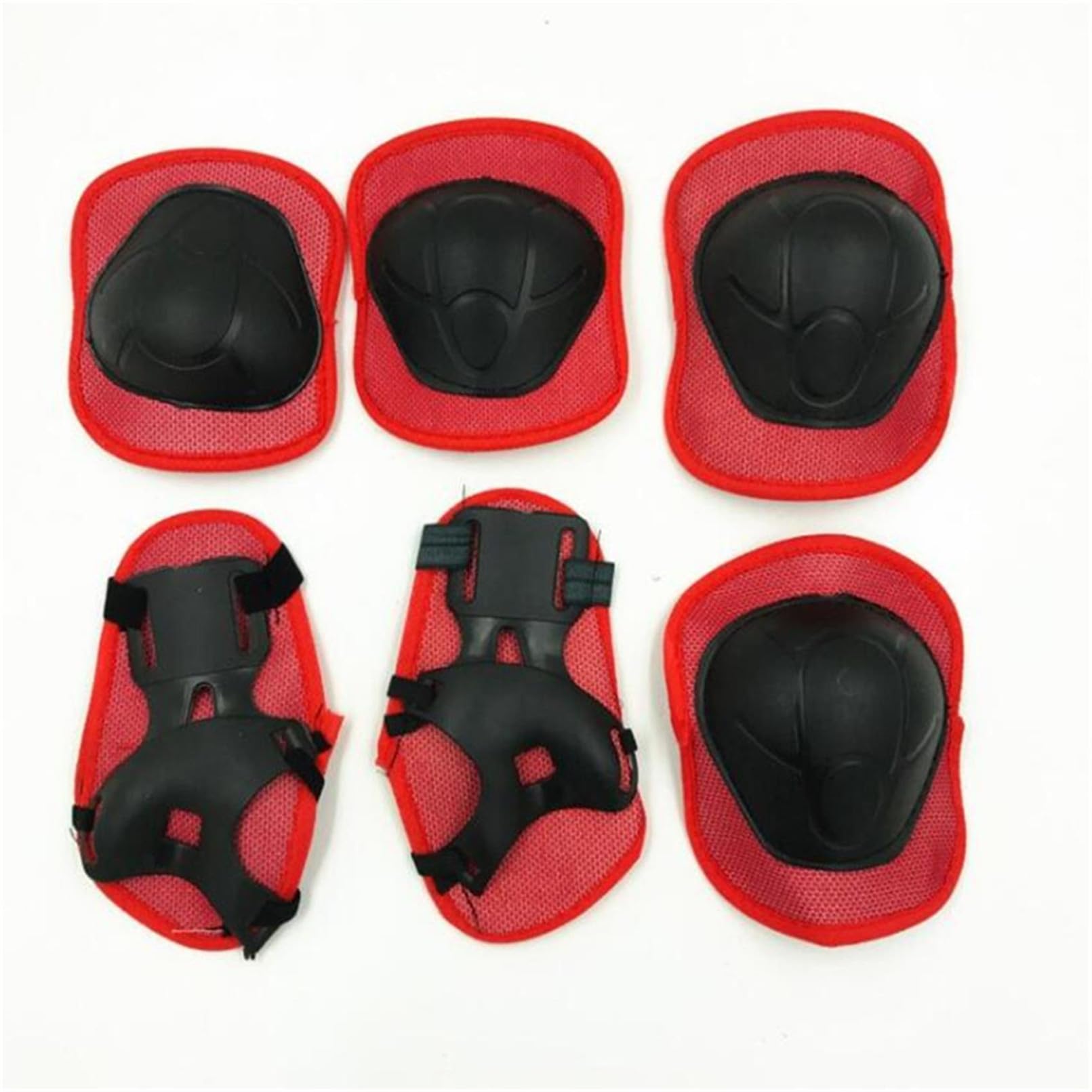 QXPDD Kids Knee Pads Set,6 in 1 Kit Protective Gear Knee Elbow Pads Wrist Guards Protection Safety for Rollerblading Roller Skating Skateboarding Riding Cycling Scooter Bicycle Ski Sports,Red
