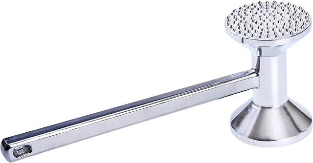 GRÄWE M?otek do mi?sa ci??ki z aluminium, dwustronny, t?uczek do mi?sa z dwiema powierzchniami obróbczymi, w zestawie g?adka powierzchnia z wypustkami, 28 cm
