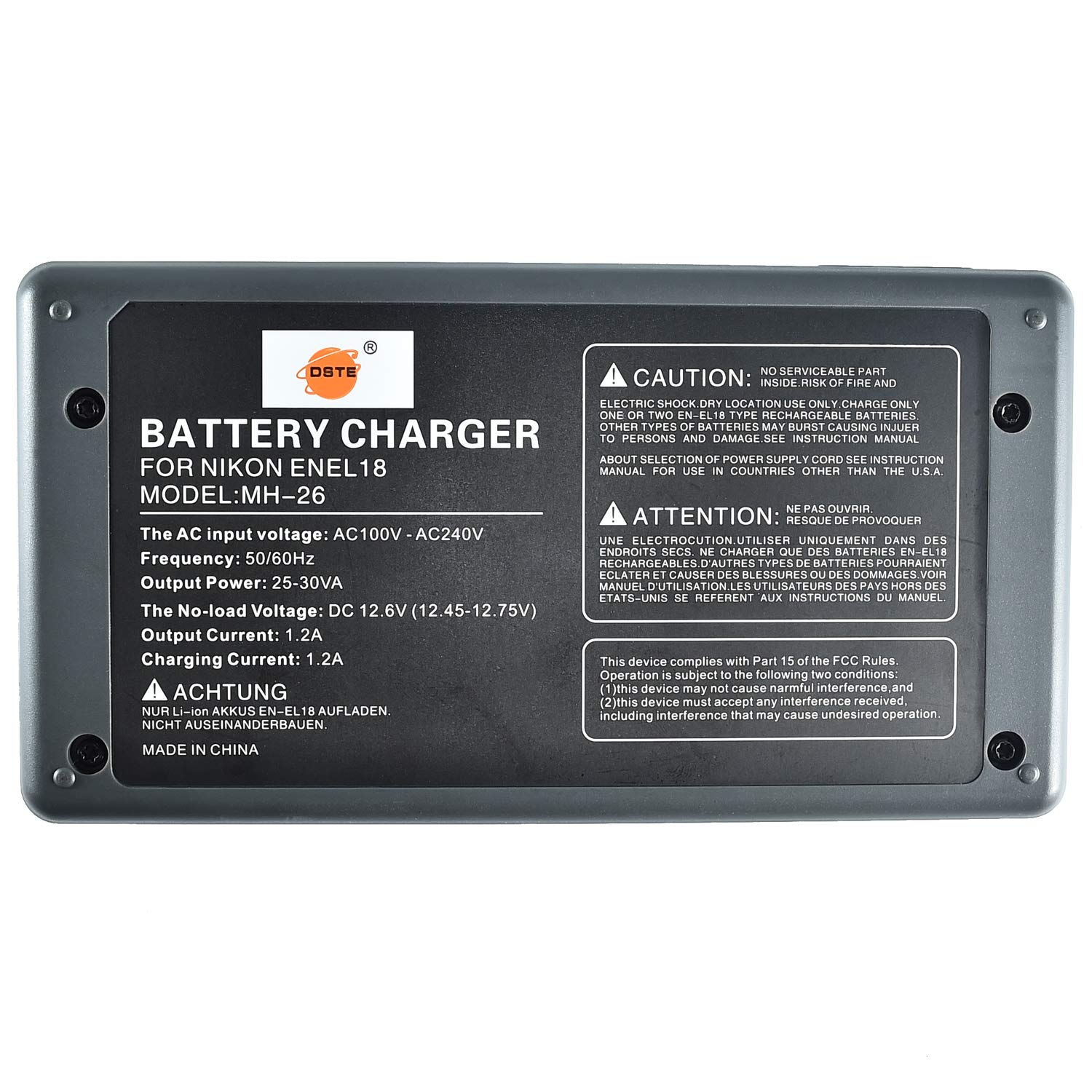 DSTE DMH26A Power Battery Charger as DMH26 for Nikon EN-EL18, EN-EL4, EN-EL4A, Canon LP-E4 Battery