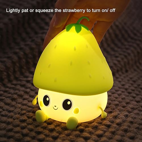 Miniatura 8 de Luz nocturna de tostada, decoración de escritorio kawaii, lámpara de noche regulable recargable, luz de sueño para dormitorio, apagado automático,