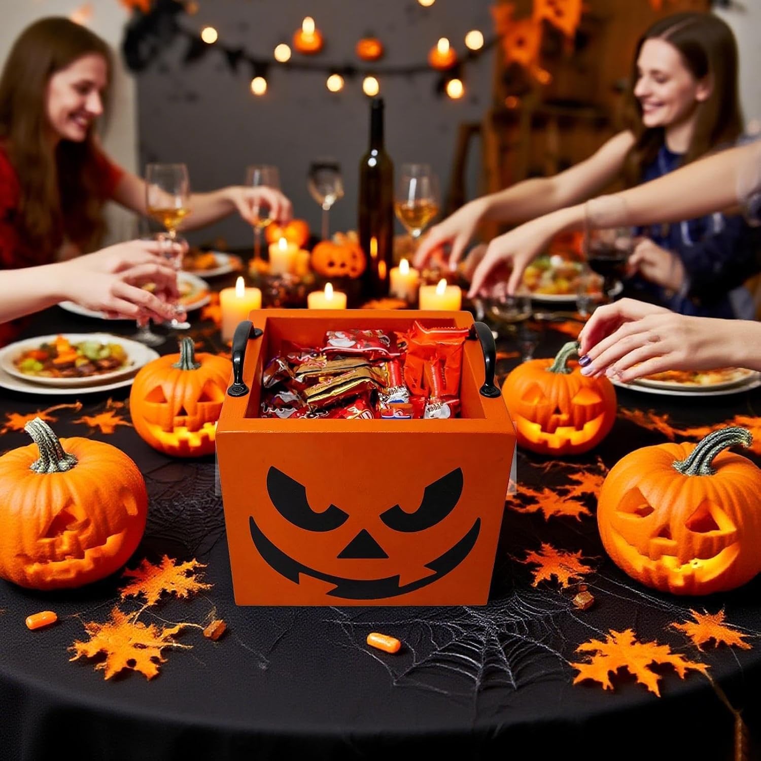 Halloween Trick Box Funny Decoration Creepy Square Bucket image 2