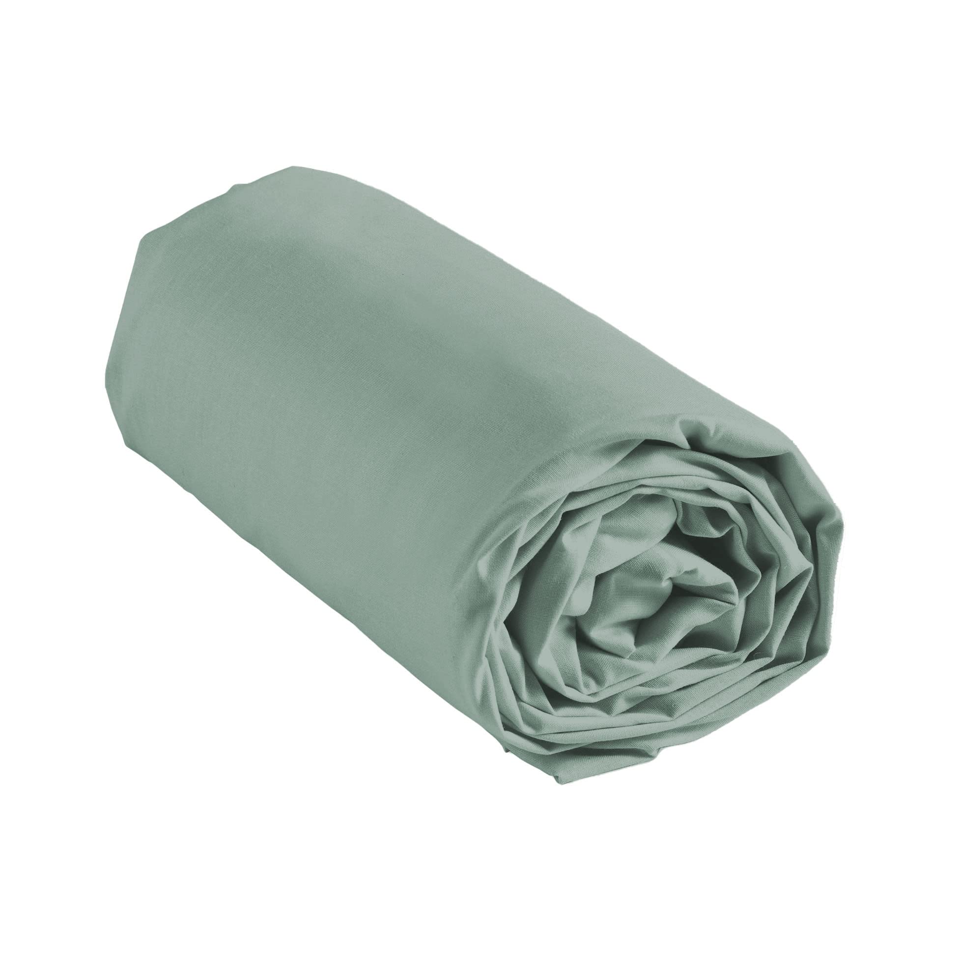 douceur d'intérieur, Fitted Sheet (140 x 190 cm) Linen Sage 100% Cotton, Drap housse 140 x 190 cm - Image 4