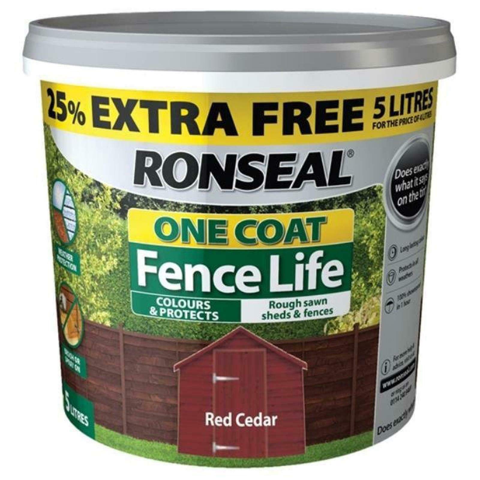 Ronseal red cedar fence paint Find the best price at PriceSpy