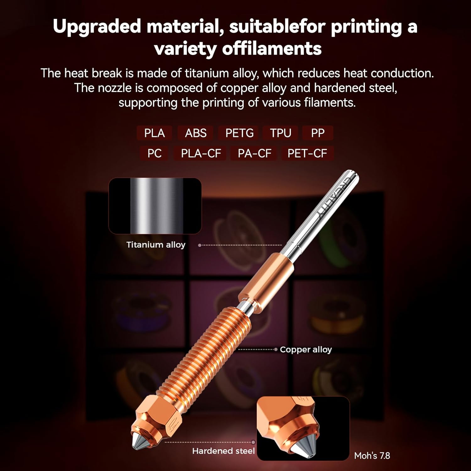Creality Official K1/K1 Max/K1C Upgrade Hotend New Version, Support 300°C High Temperature and 600mm/s Fast Speed Printing, Compatible with Creality K1, K1 MAX, K1C 3D Printer