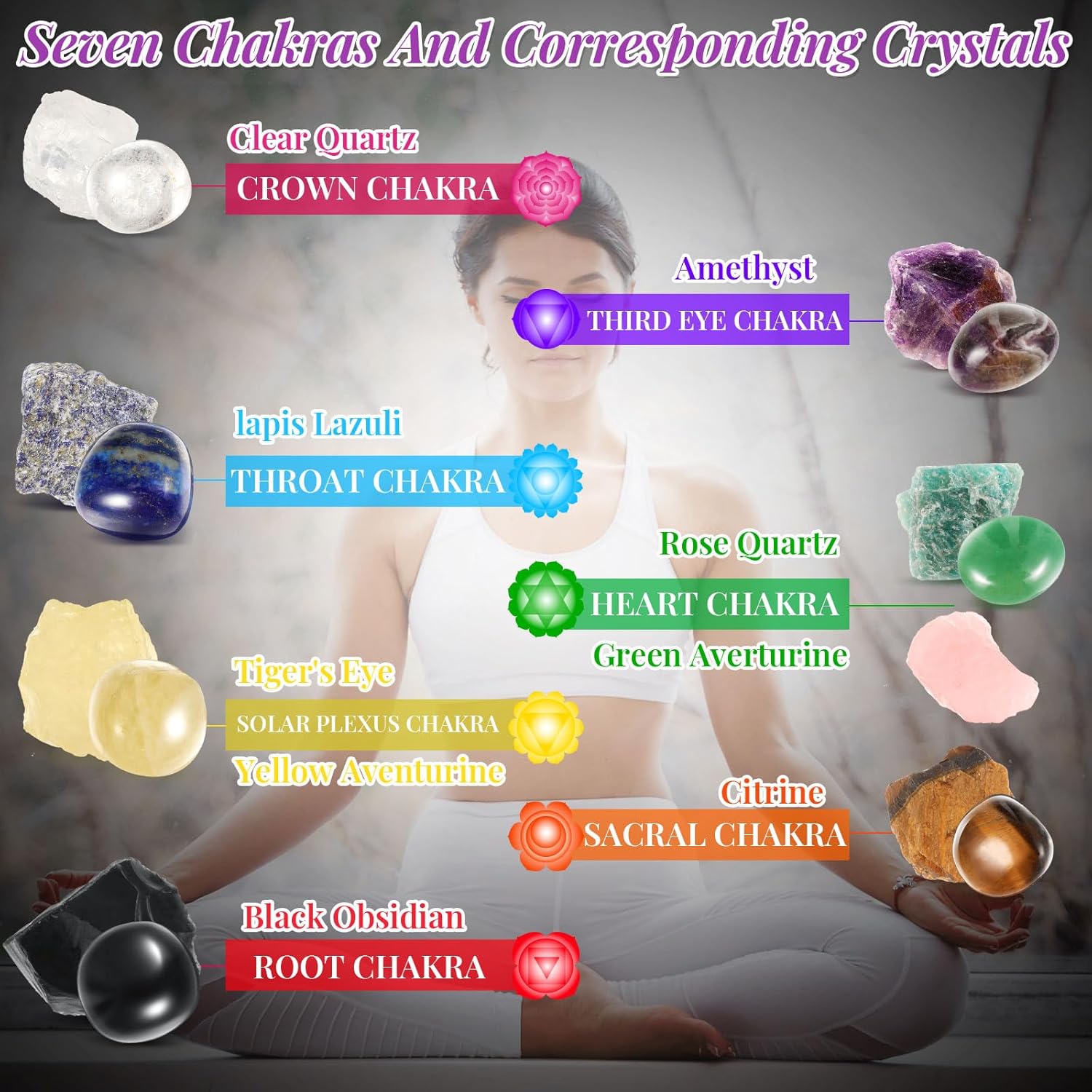 Crystal Advent Calendar 2025 Adult Women Crystals and Healing Stones 24 Days Set Gifts For Christmas Natural Chakra Stones for Meditation Healing Journey Xmas Gifts