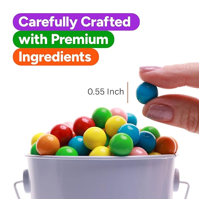 Chicles Gumballs para Niños - Mini Gumballs de 0.5" en Cubeta - Surtido de Frutas - 1.72 Lb miniatura 6