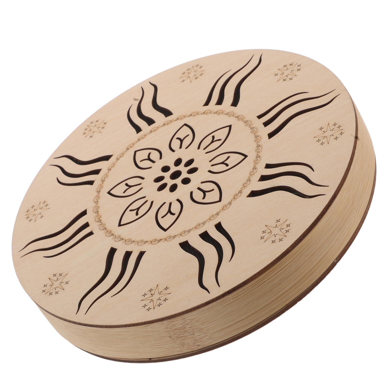 Strumento Percussione Sonoro a Pioggia Portatile Beige in Legno