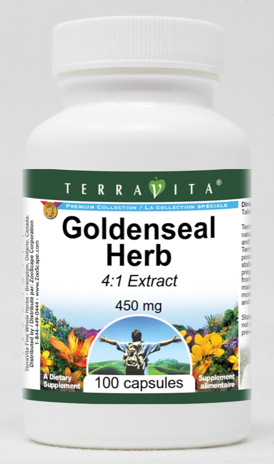Goldenseal Herb 4:1-450 mg (100 Capsules, ZIN: 520287) - 3 Pack