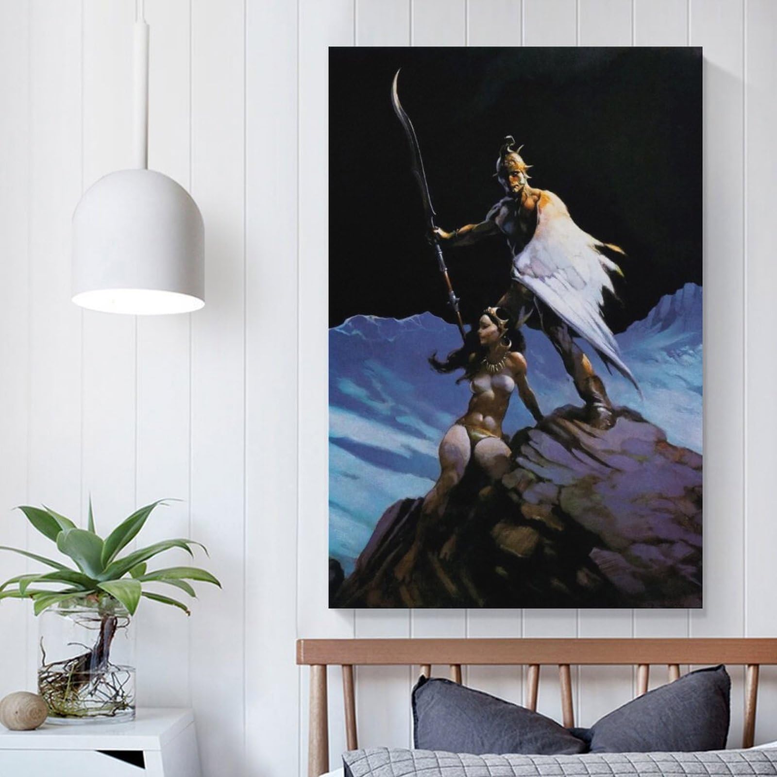 他の方発送×肉質画　油絵　fantasy Amazon.co.jp: フランク・フラゼッタ Frank Frazetta Wings