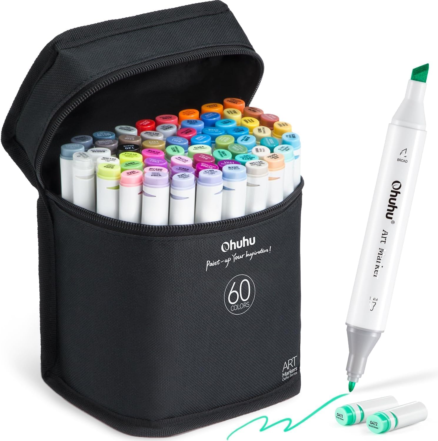Ohuhu Markers 117 Colours, Water-Based Dual Tip Colouring Pens For