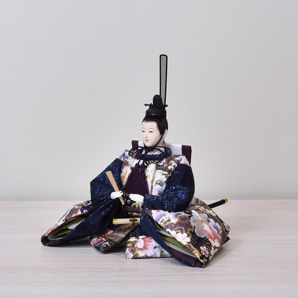 Amazon.co.jp: 雛人形 コンパクト ひな人形 親王飾り 平飾り 青 紺