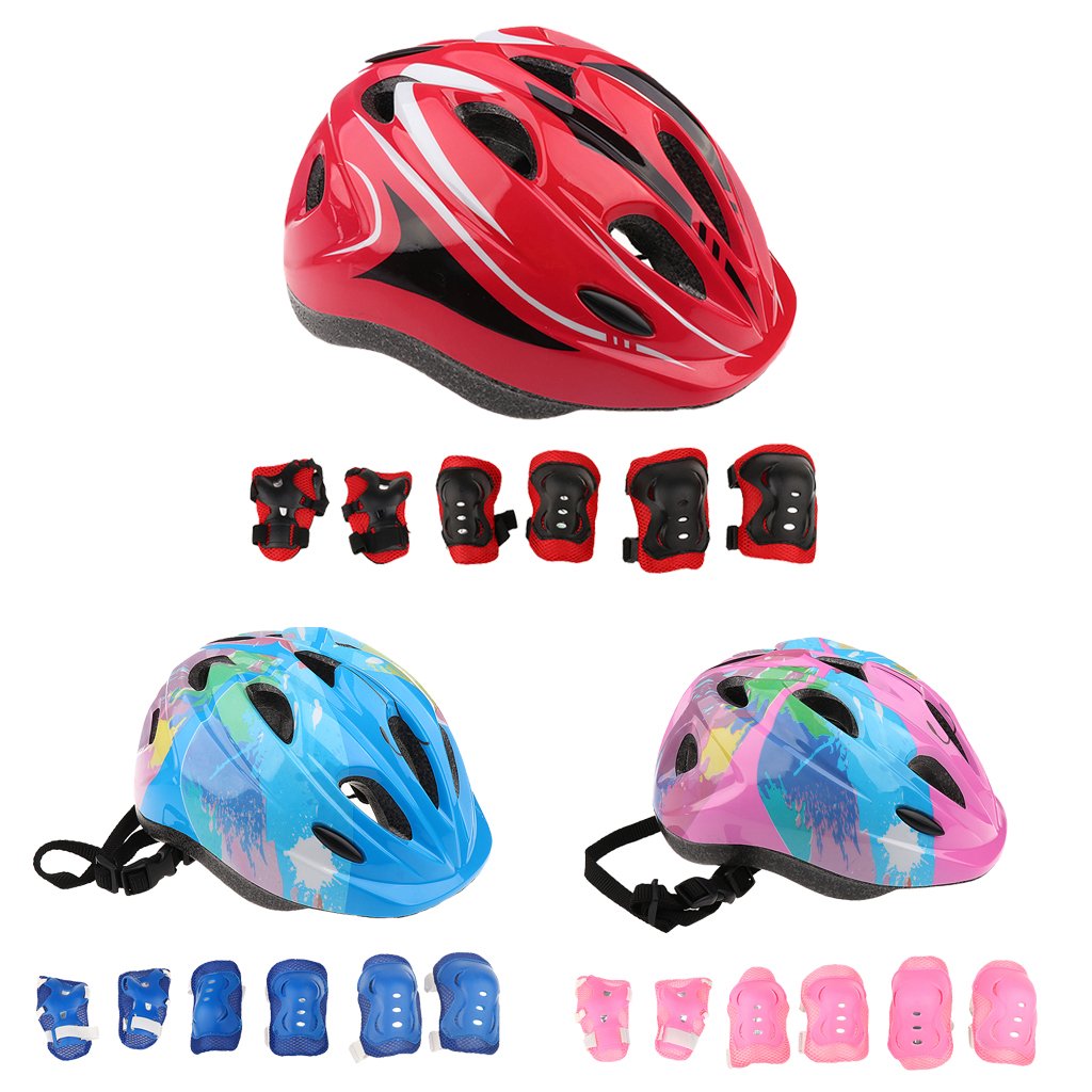 Perfeclan Set Casco Protettivo per Bambini Sport/Protezioni in Schiuma per Scooter, Skateboard, Ciclismo