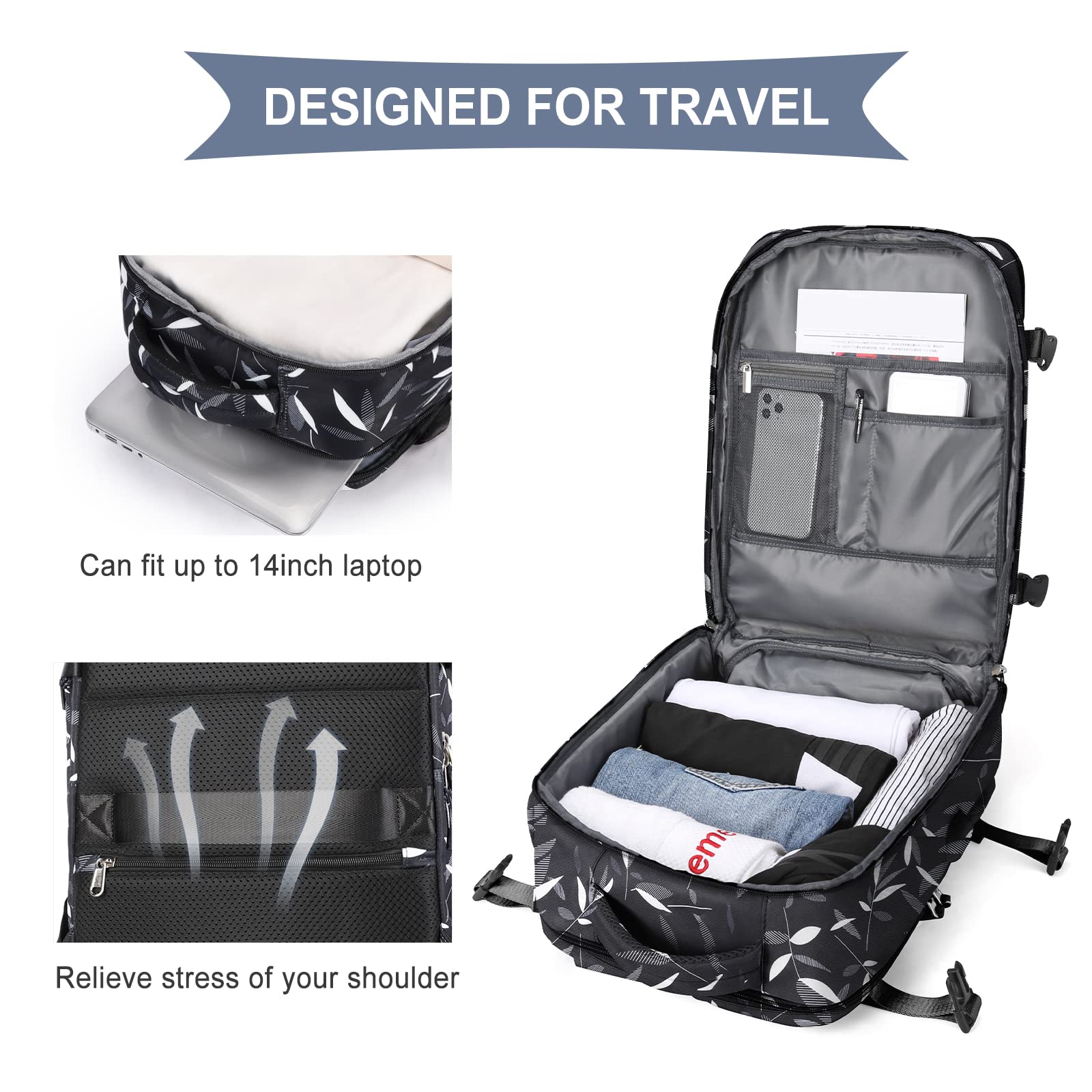 SZLX Borse da Cabina per Easyjet 45x36x20 Zaino da Viaggio Donna Ryanair 40x20x25 Bagaglio a Mano con porta usb zaino da viaggio aereo bagaglio a mano zaino per laptop Casual Daypack
