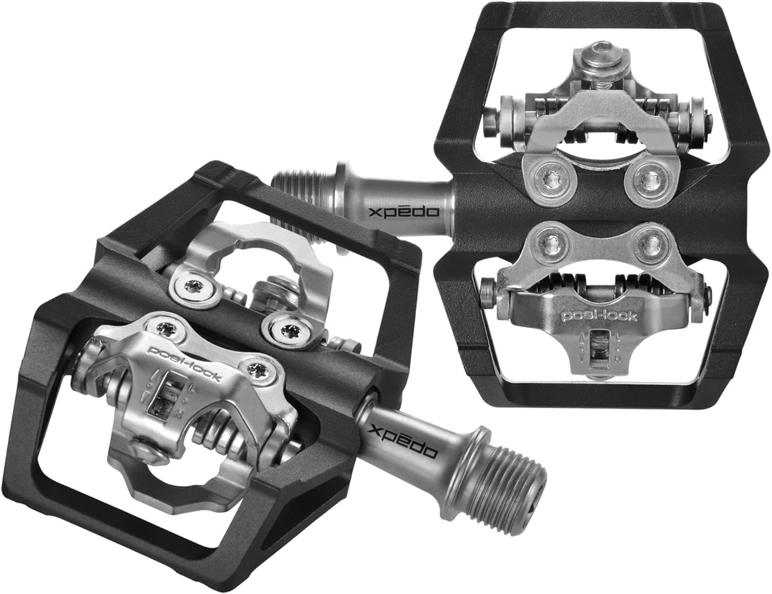 XPEDO Baldwin Clipless Bicycling Pedals | Dual-Sided Platform, 6061 CNC Aluminum Body, Posi-Lock Retention | 6° Float, SPD Compatible, Cromoly Spindle