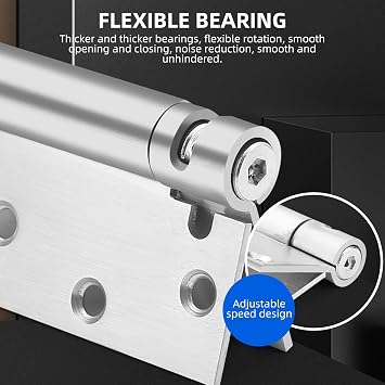 Self Closing Door Hinge, 4 inches,Auto Closing Spring Hinge with Adjustable Tension, Thickened 304 Stainless Steel Heavy Duty Door Hinges,with Mounting Screwdriver Hardware,(Matte Black) 2 Pack
