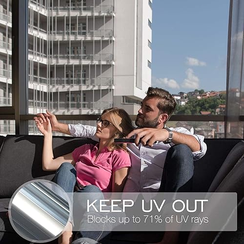 Miniatura 5 de STATINT - Película de espejo unidireccional para ventana, privacidad durante el día, bloqueo solar, control de calor, película reflectante anti UV,